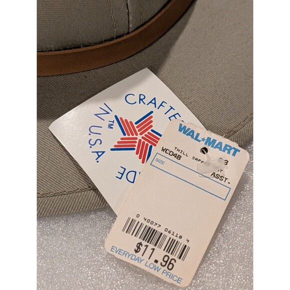 Vintage USA Made TWILL SAFARI HAT Men's MEDIUM Beige Shapeable NWT Deadstock - Picture 3 of 8